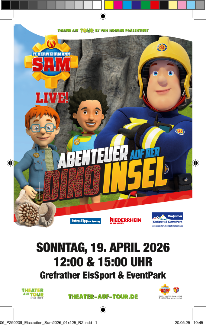 1 Ticket PK 2 für Feuerwehrmann Sam LIVE im Grefrather EisSport & EventPark am 19.04.2026